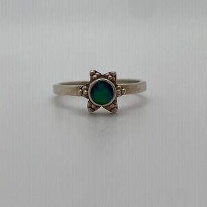 Sterling Silver 925 Opal inlay Gemstone Star Ring